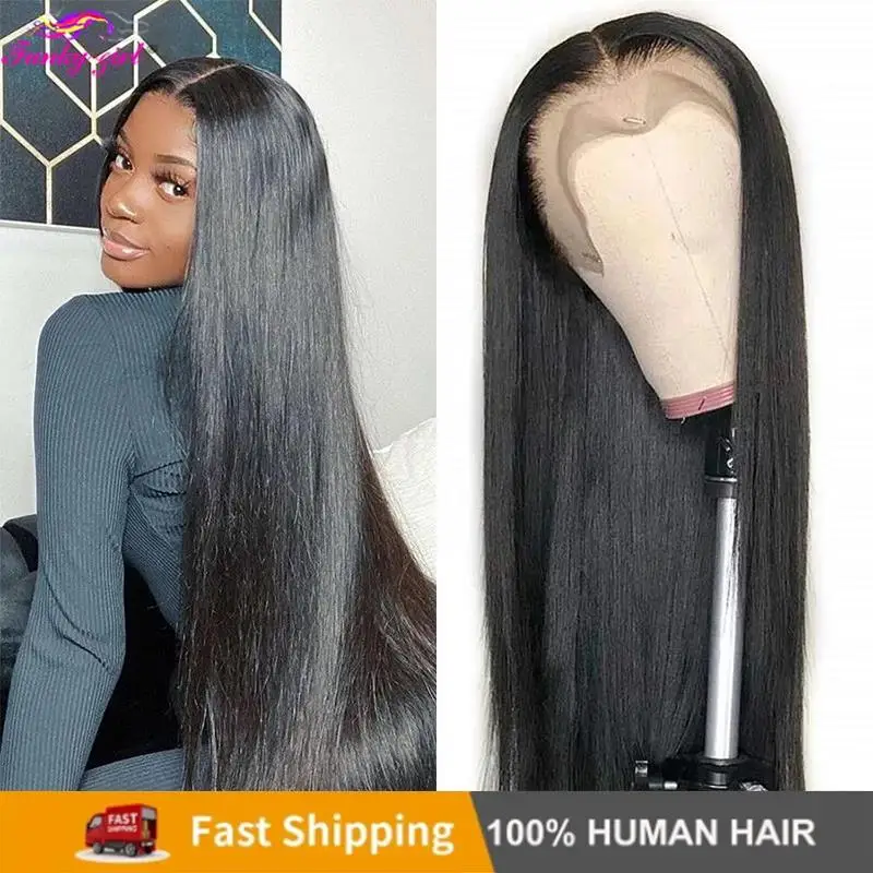 Straight Transparent 13x4 13x6 Lace Front Human Hair Wigs PrePlucked 4x4/5x5 Closure Wig Brazilian Glueless 360 Frontal Wig