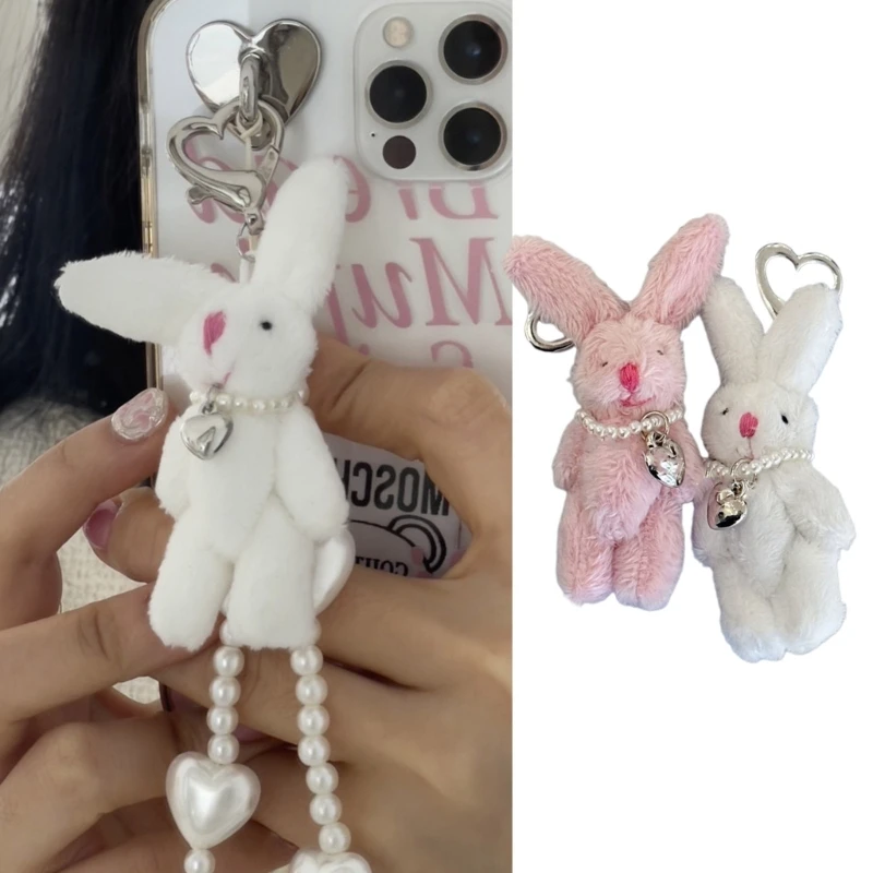 

Cute Bunny Phone Chain KeyRing Student Bags Luggage Pendant Keychain Handbag