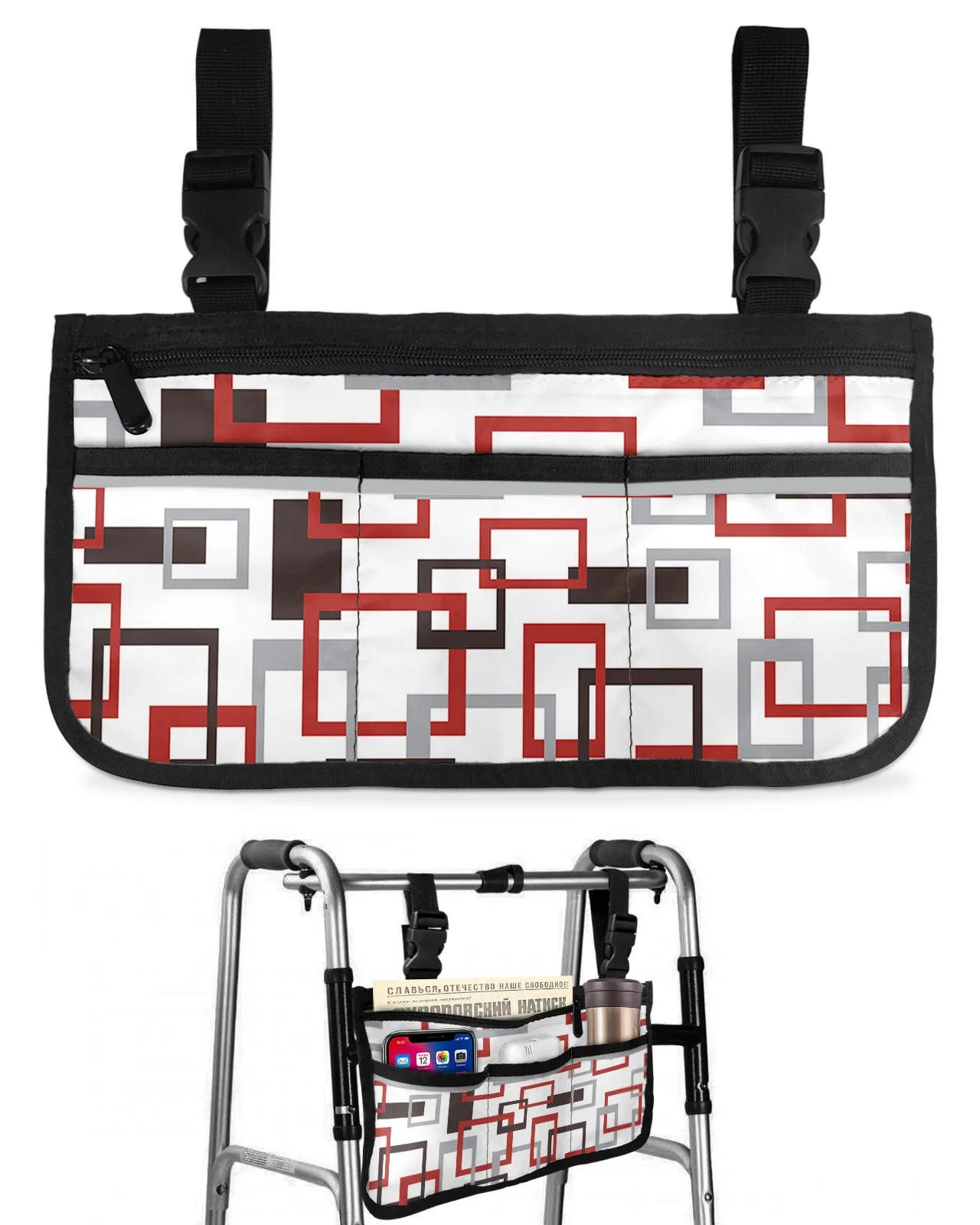 

Сумка для инвалидной коляски с абстрактным геометрическим рисунком