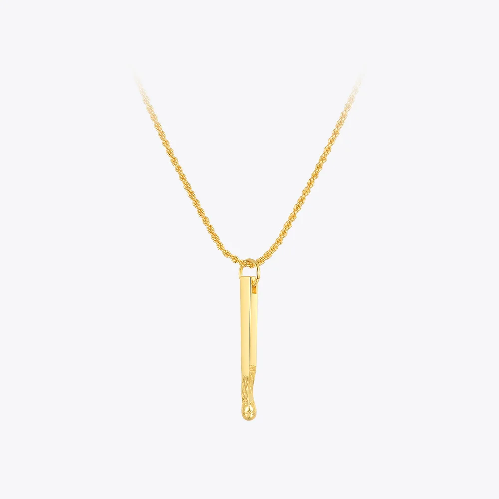 Женское винтажное ожерелье с подвеской-палочкой золотого цвета P3186 |