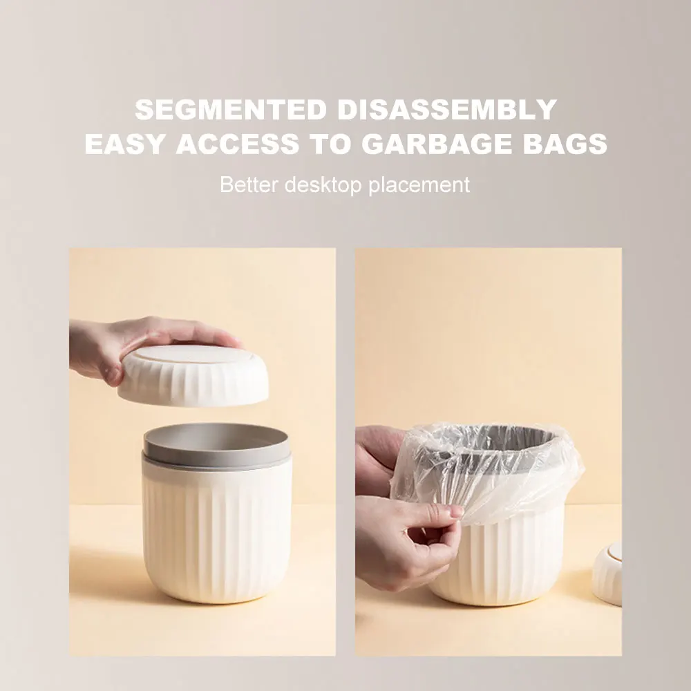 Мини-настольная Корзина Для Мусора 2024 Новая Круглая Форма С Крышкой