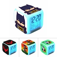 dc animation figure batman bruce wayne colorful color change children students wake up alarm clock sticker toy birthday gifts