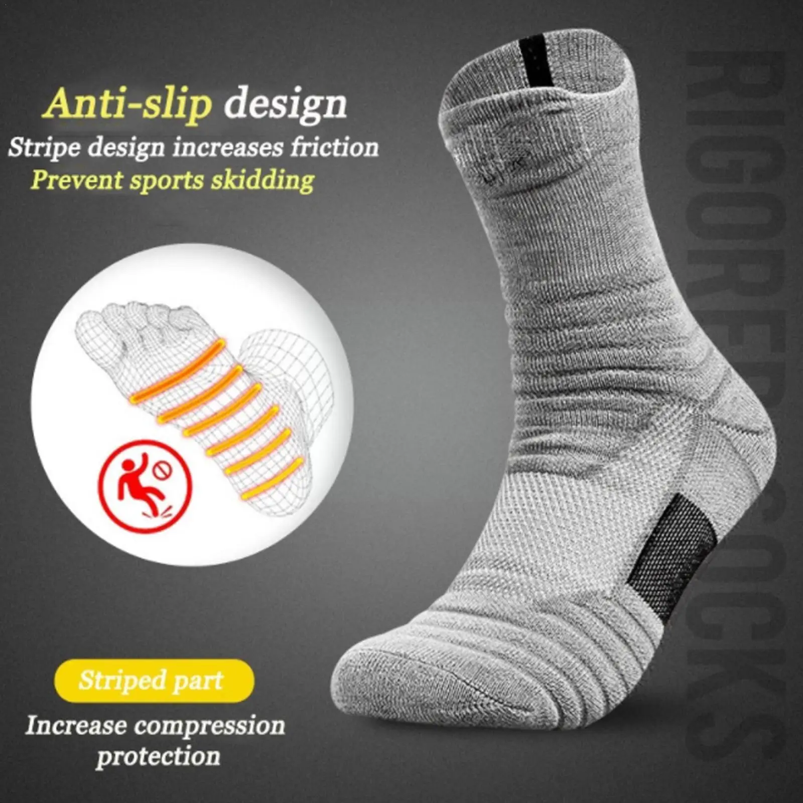 

5pairs/lot Men's Socks Compression Stockings Breathable Cycling High Moisture Wicking Basketball Sports Elastic Tube Socks W2i9