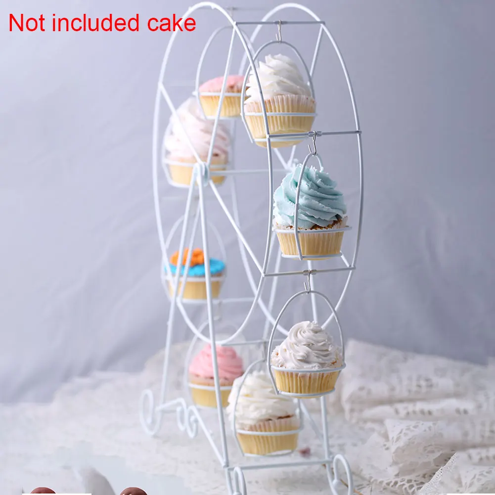 

Supplies Pastry Rotatable Ferris Wheel 8 Cups Cupcake Home Kitchen Cake Stand Holder Party