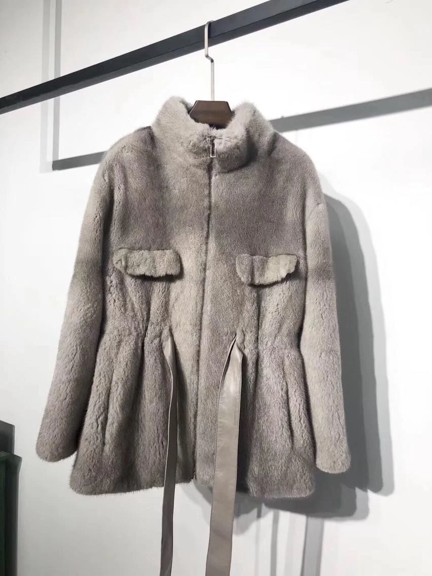 

winter new 2023 women natural real mink coat jacket short fur outwear