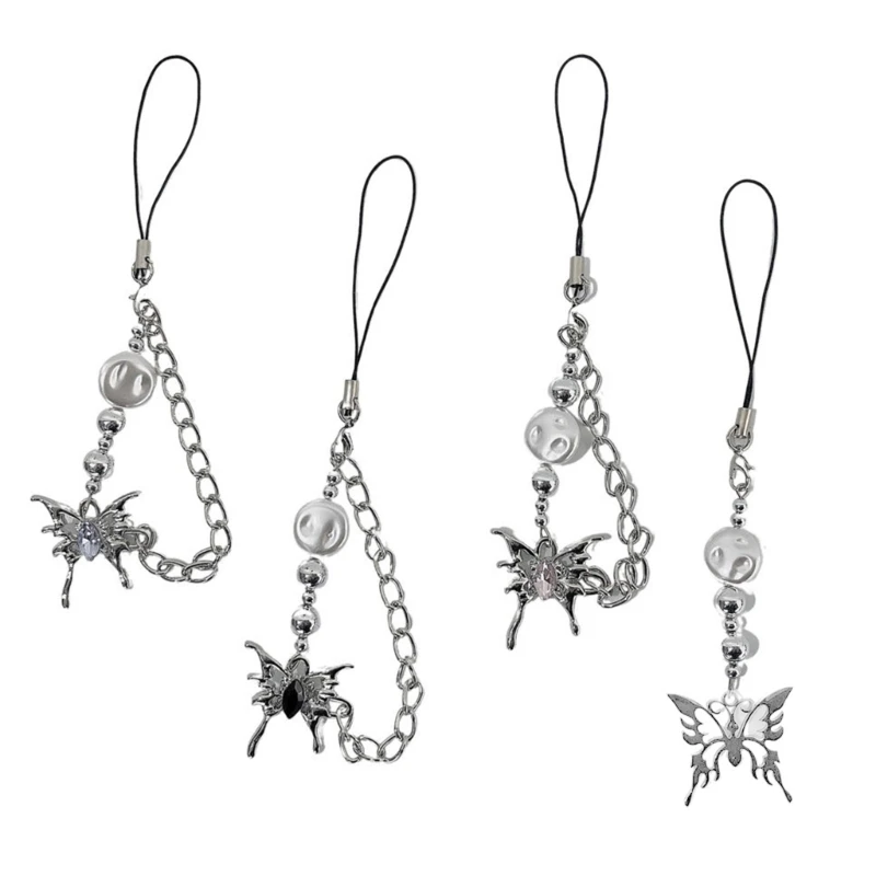 

Y2K Style Keys Chain Butterfly Phone Pendant Keychains Party Gift Eye-Catching Accessories Perfect Gift for Girls Women