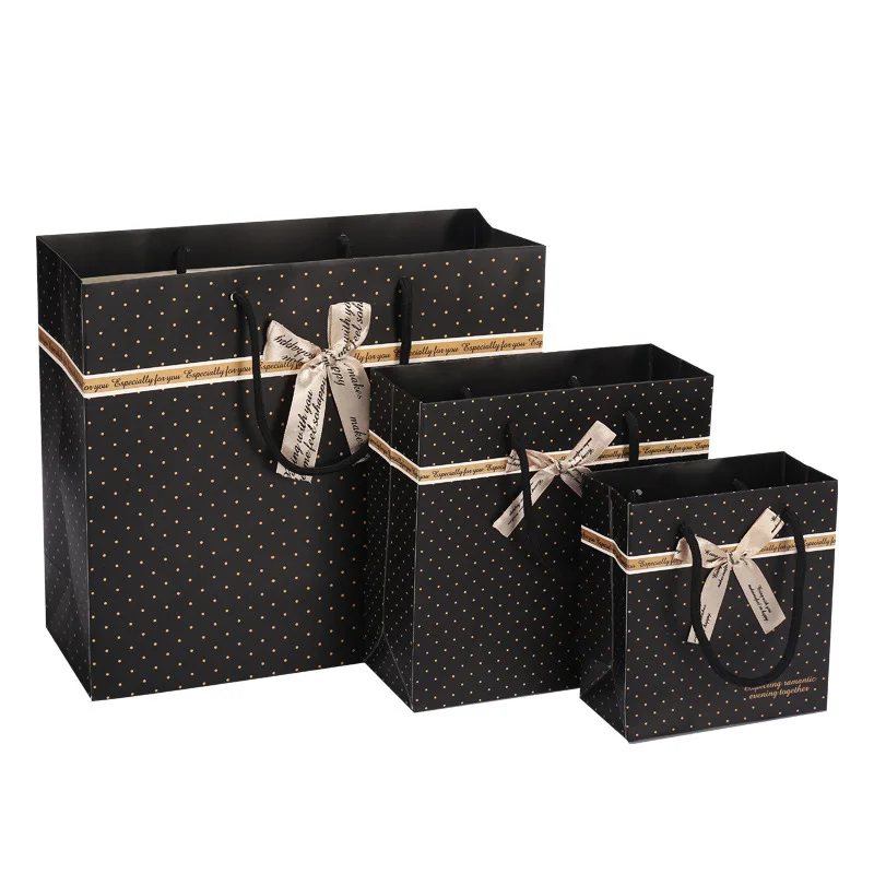 

10 Gift Bag Black Spot Portable Paper Bags