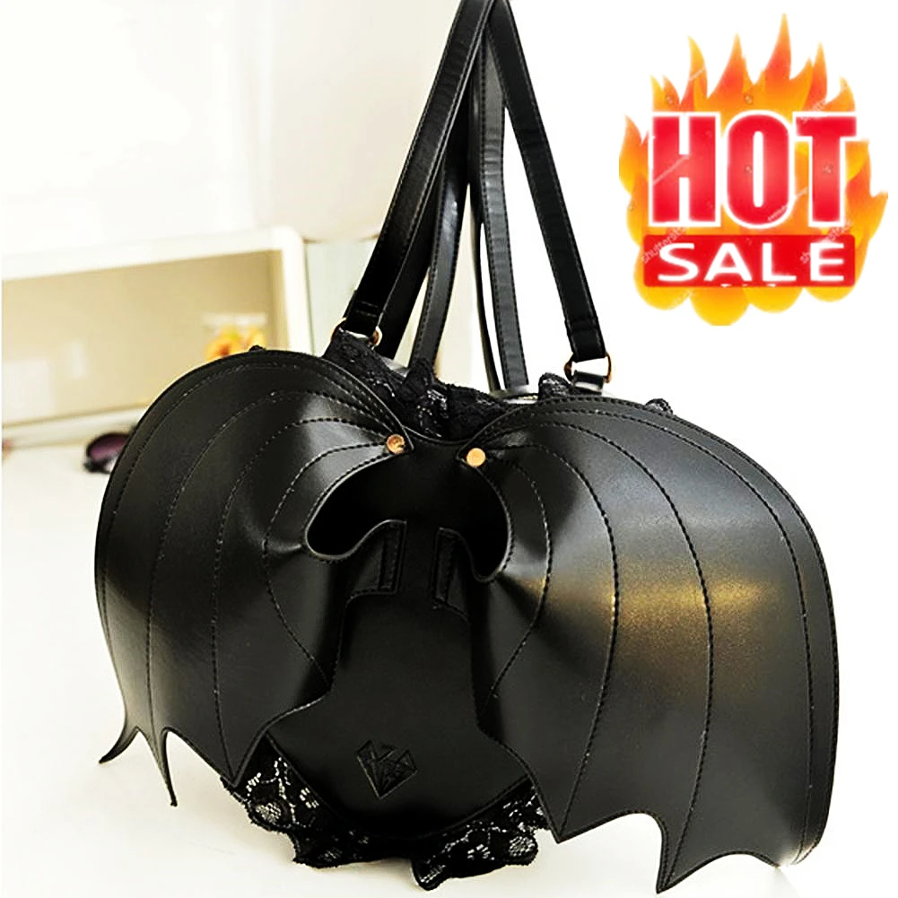 

Женский рюкзак с крыльями летучая мышь, рюкзак в стиле панк, новейшая школьная сумка для девочек, рюкзак с крыльями летучая мышь, посылка к с ...