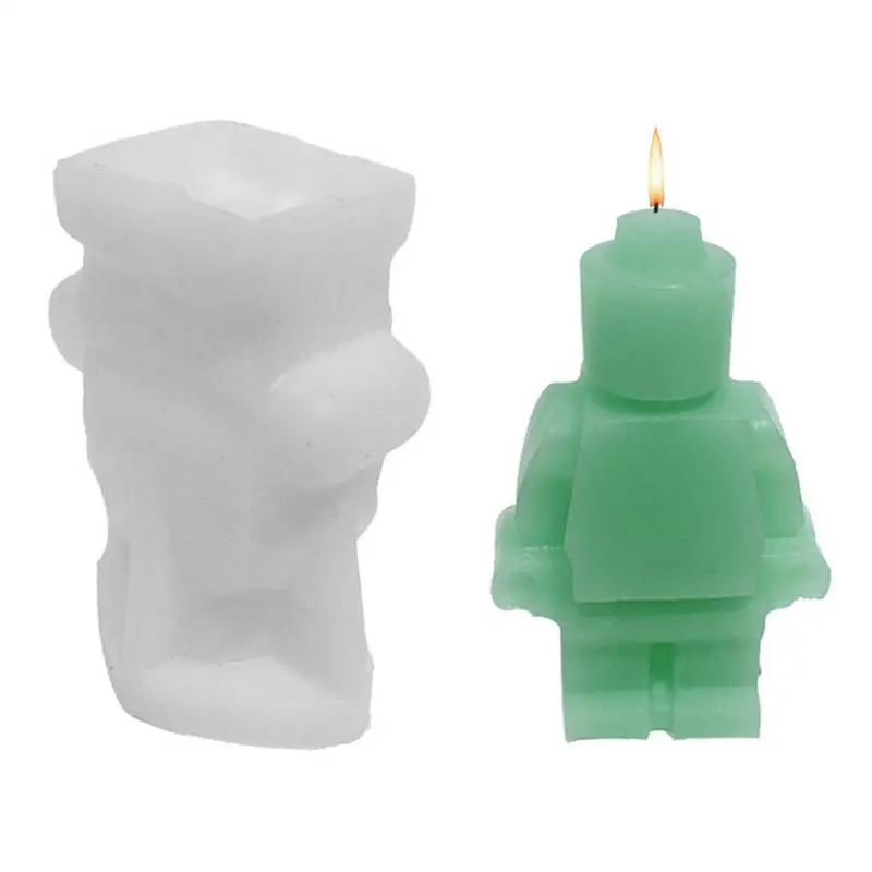 

Robot Shape Candle Molds Reusable 3D Scented Candle Mold 3D Silicone Mould For Making Handmade Soap Robot Ornaments Handicrafts