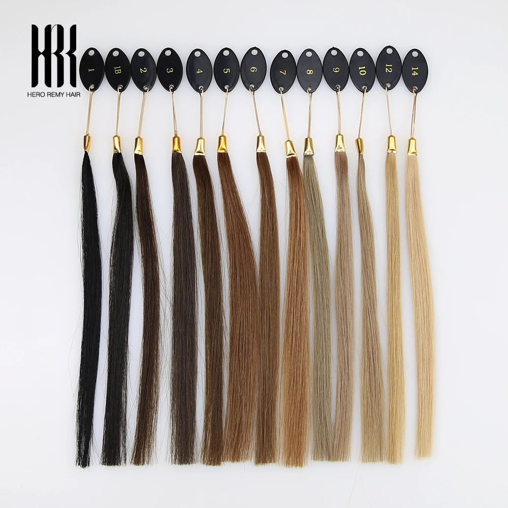 Фото Цветные кольца человеческих волос Hero Remy Hair/цветные диаграммы, доступны 26 цветов, можно покрасить для образца салона №5
