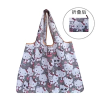 sanrio small folding shopping bag melody polyester eco bag cartoon hello kitty my melody anime shoulder bag handbag