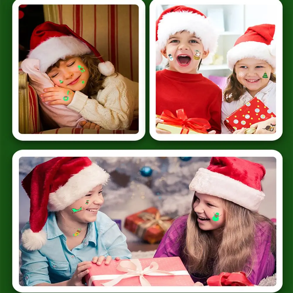 

10 шт., водостойкие временные рождественские наклейки-татуировки