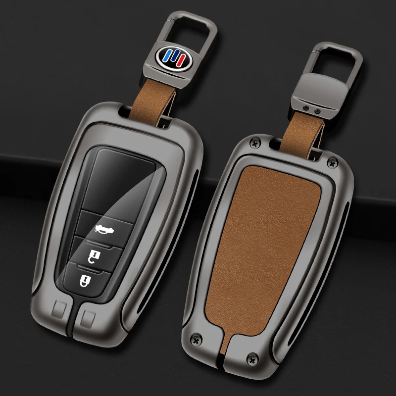 

Zinc Alloy+Leather TPU Car Remote Key Bag For Toyota Prius Camry Corolla CHR C-HR RAV4 Land Cruiser Prado Accessories