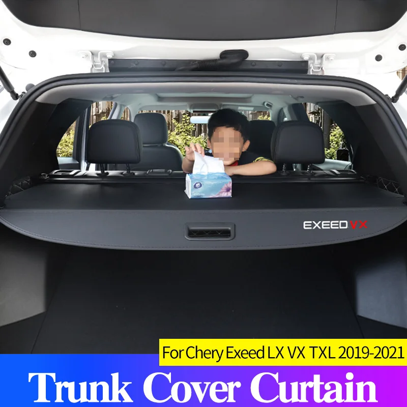 

Car Trunk Cover Curtain For Chery Exeed LX VX TXL 2019 -2021 PU Anti-peeping And Anti-privacy Bracket Interior Accessories