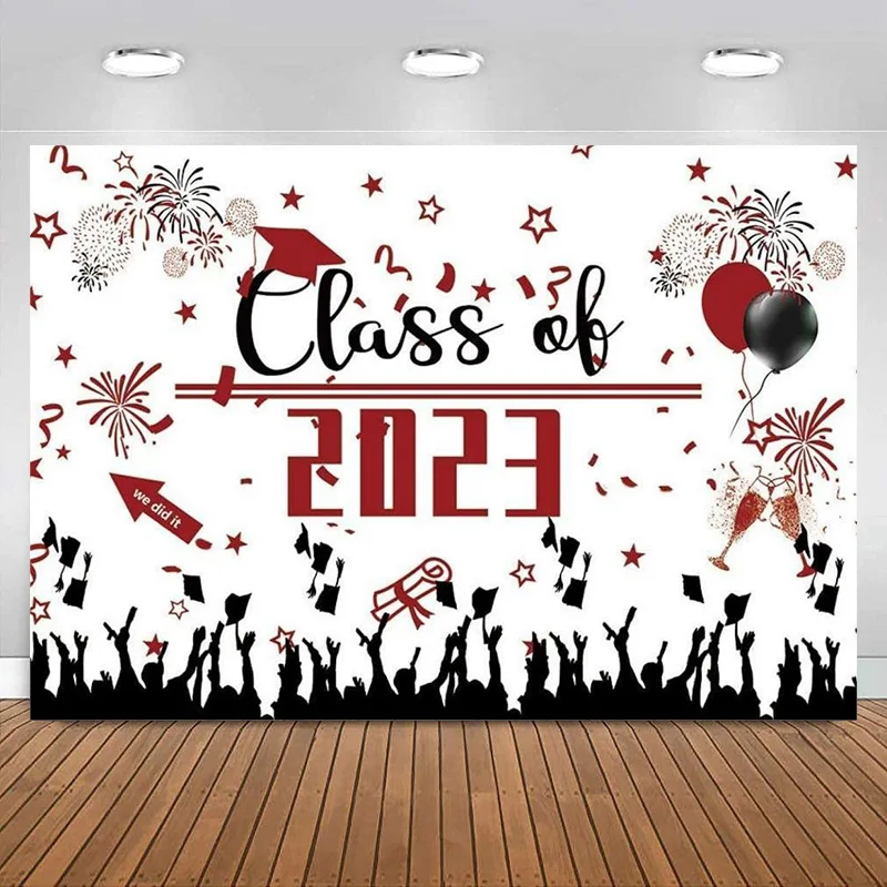 

2023 поздравляемый градиентный фон для фотосъемки бордовый фон для детского сада выпускного вечера старшей школы вечерние декоративный баннер