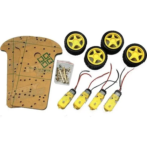 Arduino Robotics Encoding DIY 4 Wheel Robot CAR Chassis 4WD Chasis Kit 4lü | Электронные компоненты и