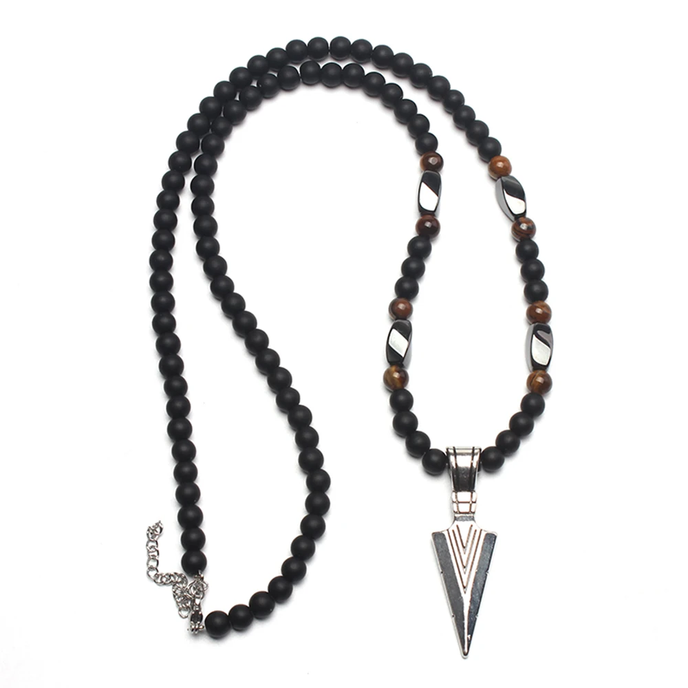 Модное 6 мм матовое черное ожерелье с круглыми бусинами для мужчин ювелирные