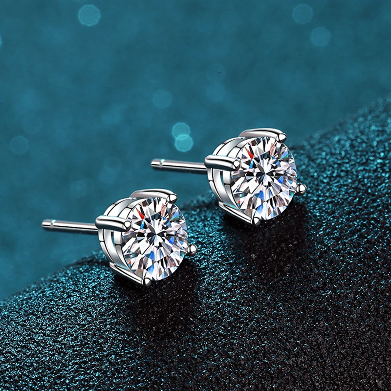 

Женские серьги из серебра 925 пробы с четырьмя когтями