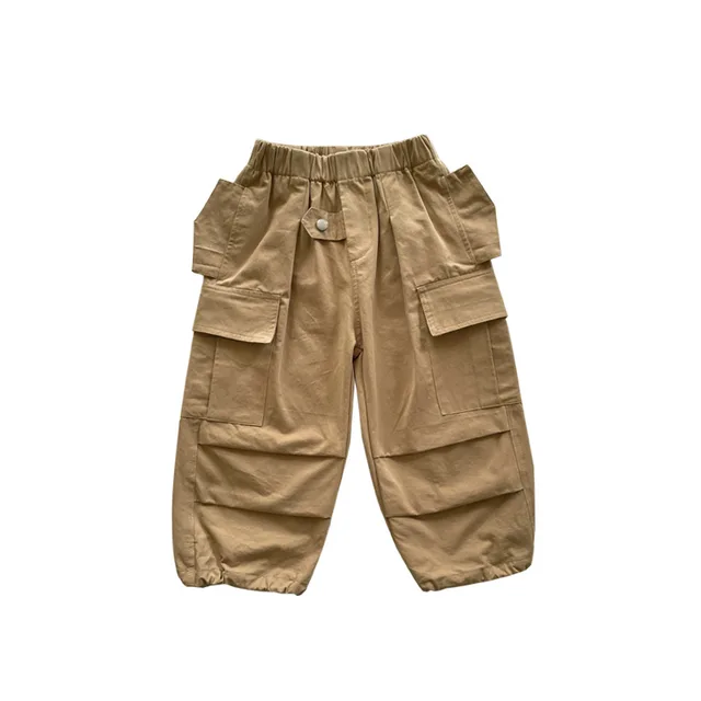 Boys and Girls fashion poackets loose casual trousers Spring Autumn Kids cotton cargo pants 6