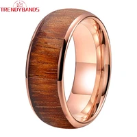 6mm 8mm tungsten carbide engagement rings for men women wedding band rose gold domed polished shiny comfort fit