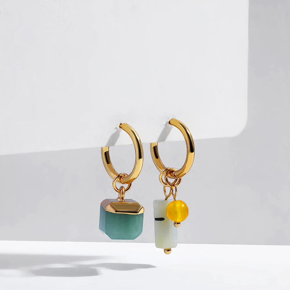 Женские квадратные прямоугольные серьги винтажные кольца из нержавеющей стали