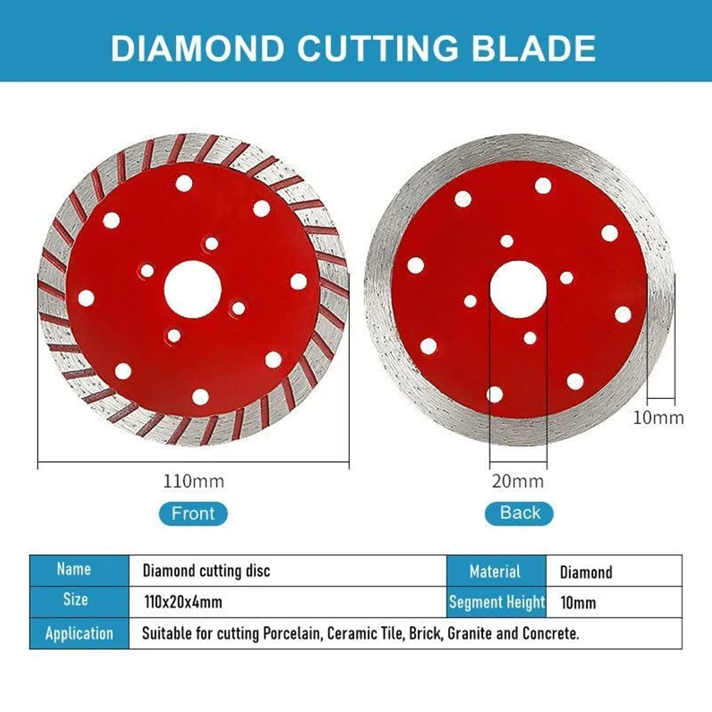 Power Tool Accessories Diamond Saw Blade Cutting Disc 110mm Concrete Diamond Grinding Wheel For Cutting Marble