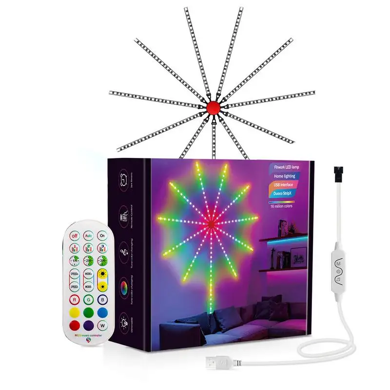 Fairy String Firework Light App And Remote Control RGB Color Changing Led Lights App Control 5050 RGBIC LED Light Strip With