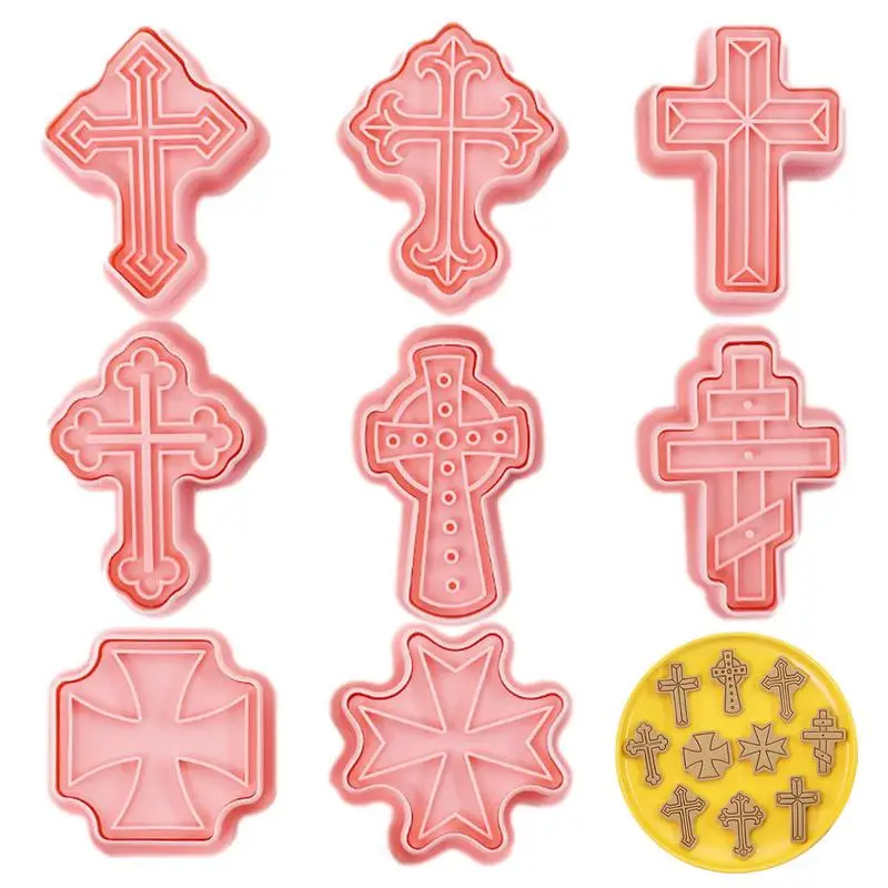 

Форма для печенья в форме Креста, Рождественский крест, набор из 8 формочек для печенья, форма «крест» для крещения, форма для крещения, Детские праздвечерние чные принадлежности для крещения