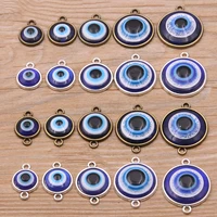10pcs 2 color 10 20mm blue evil eye spacer bead connector charm for diy bracelets necklace jewelry handmade makingandmade making