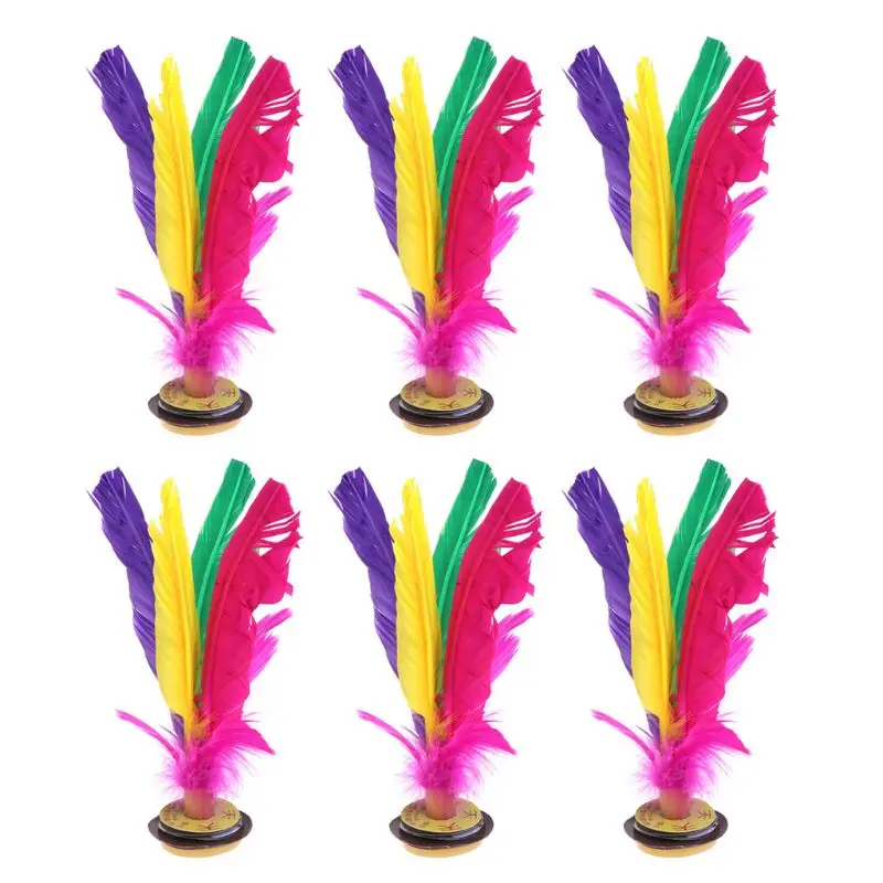 

1/3/6pcs Colorful Goose Feathers Kick Shuttlecock Chinese Jianzi Foot Sports Outdoor Toy Game For Men Women Physical Exercise