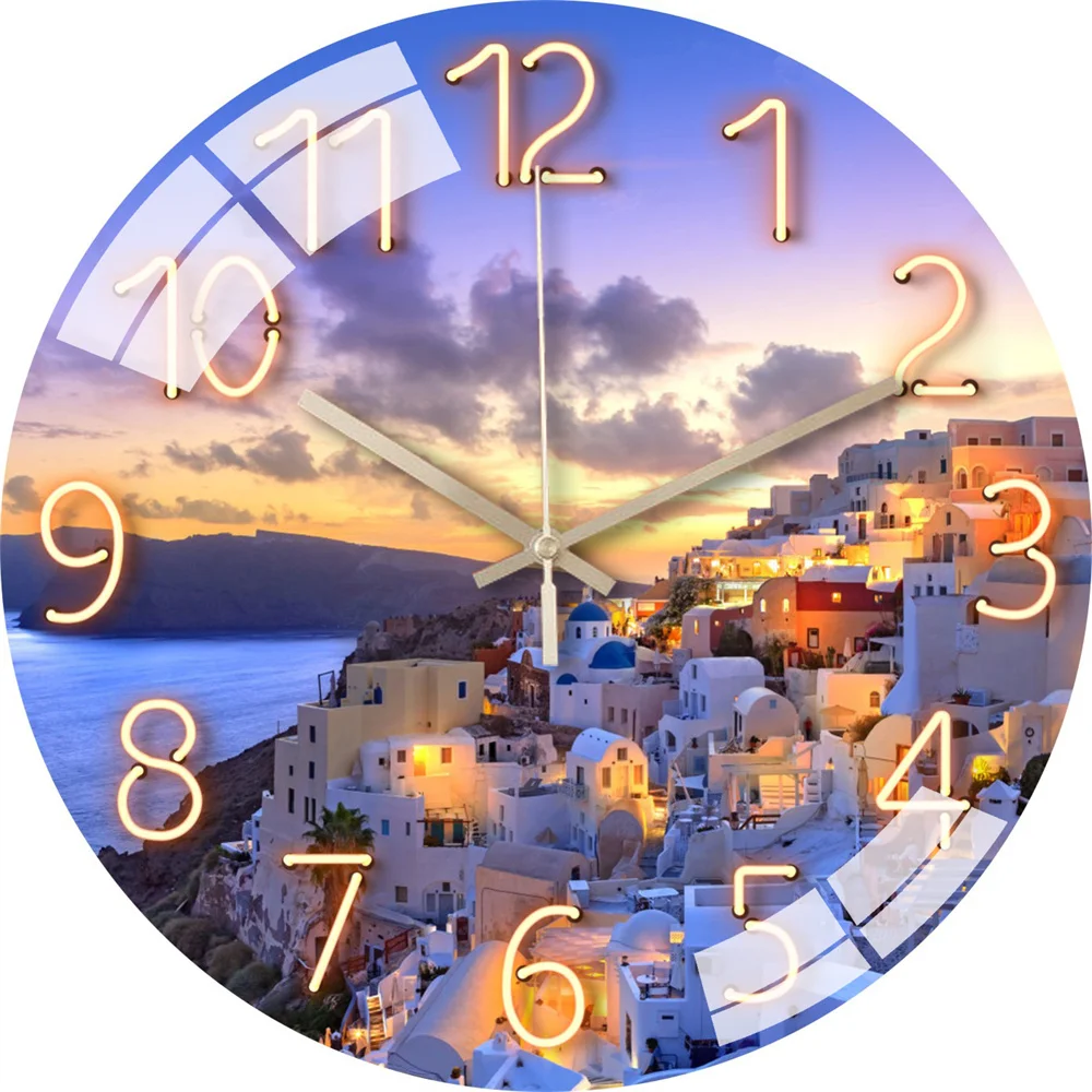 

Настенные часы с белым мрамором, бесшумные Кварцевые Ретро-часы, модные декоративные настенные, для гостиной, кухни, 12 дюймов