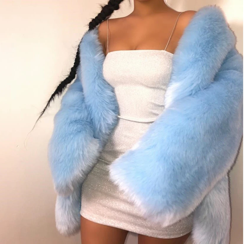 Fluffy Loose Faux Fur Jacket Thickened Women Winter Luxurious Luxury Overcoat High Quality Plush Cropped Fluffy Fur Coat Femme