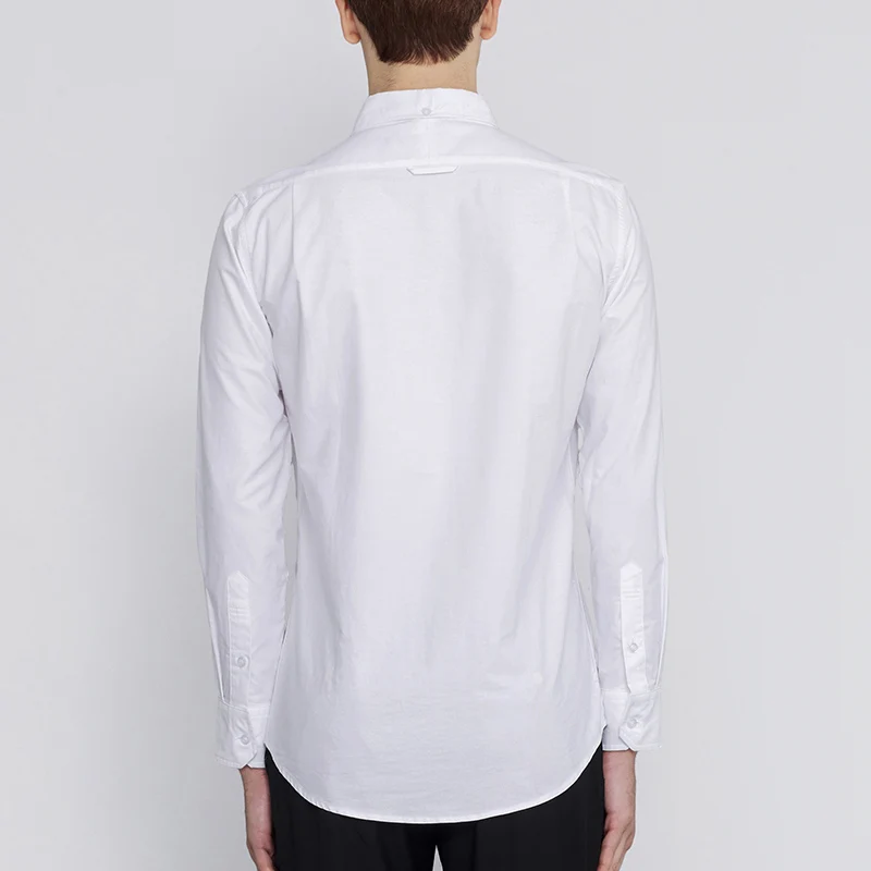 TB THOM Men's Shirt Clothing White Top Fashion Brand Striped Closure Slim Casual Oxford Fine Cotton Long Sleeve Women's Shirts
