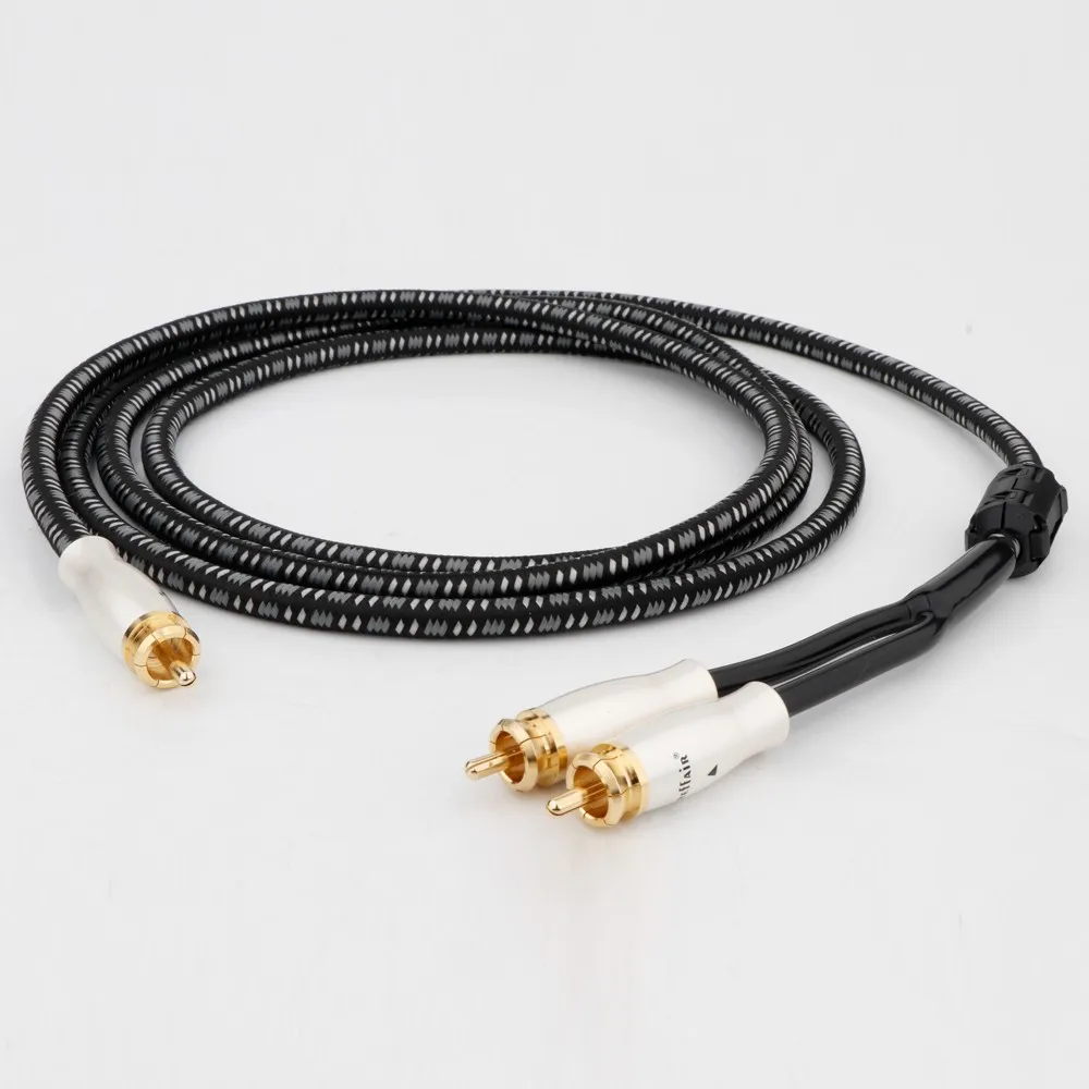 

1PC HIFI rca to 2rca audio cable 4N OFC Subwoofer Y Cable RCA 1 Male to 2 Male Audio cable for Speaker,DVD, TV, Amplifier