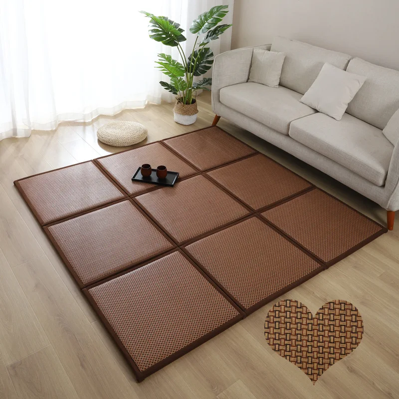 Home Living Room Folding Mat Thickened Japanese Tatami Rattan Mat Sleeping Mat Summer Children'S Kindergarten Nap Floor Bedroom