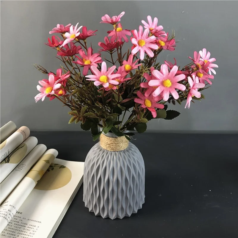 

Imitation Ceramic Vase Plastic Pot Decoration Home Flower Arrangement Nordic Style Fake Flower Container Bedroom Home Decoration
