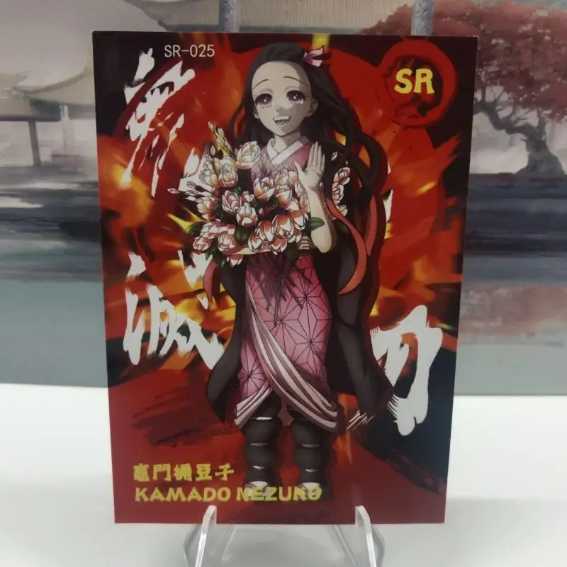 Jinka Demon Slayer SR Card Kamado Tanjirou Uzui Tengen Kanroji Mitsuri Tomioka Giyuu boy Коллекция игрушек Подарки на