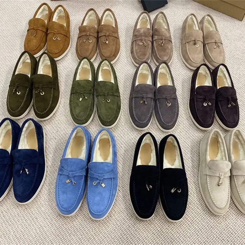 

Genuine leather 2022 new wool women's shoes Flat Lefu shoes Soft soled bean shoes Slip on lazy casual single shoes