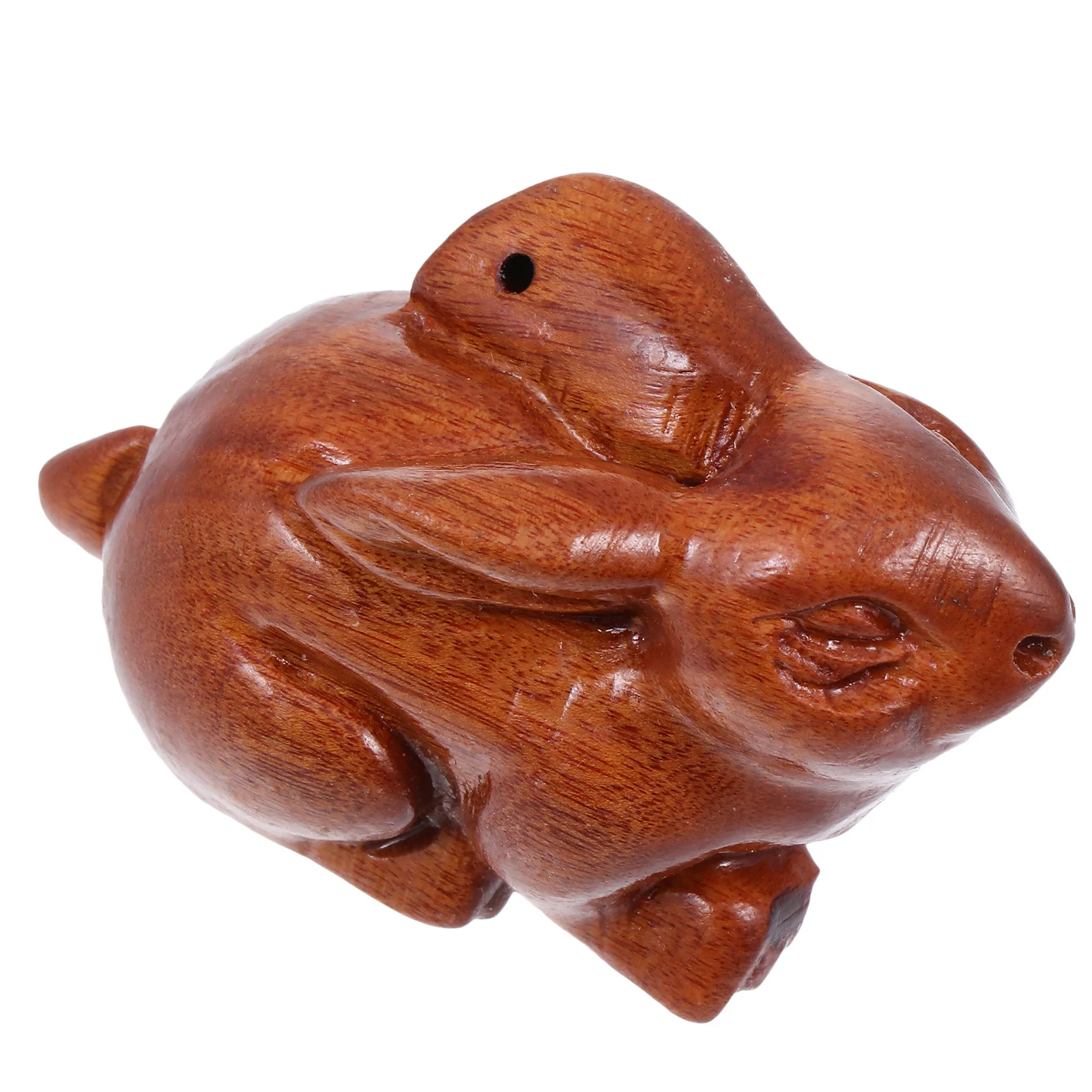 

Bunny Rabbit Figurines Wood Zodiac Statue Wooden Pendant Charm Miniature Animals Carved Chinese Charms Items Products Jewelry