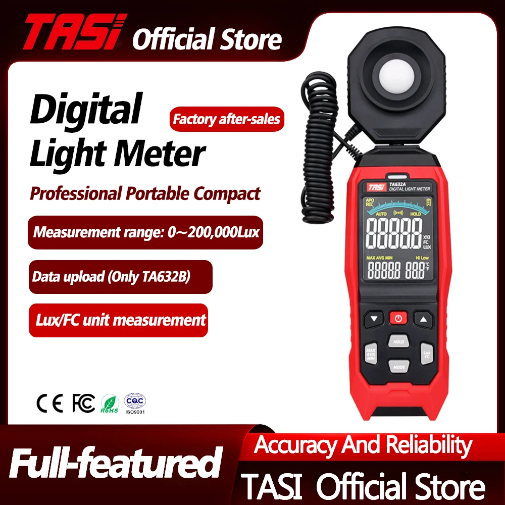 Цифровой измеритель светильник для фотосъемки TASI TA632A/B Люкс/Fc экологический