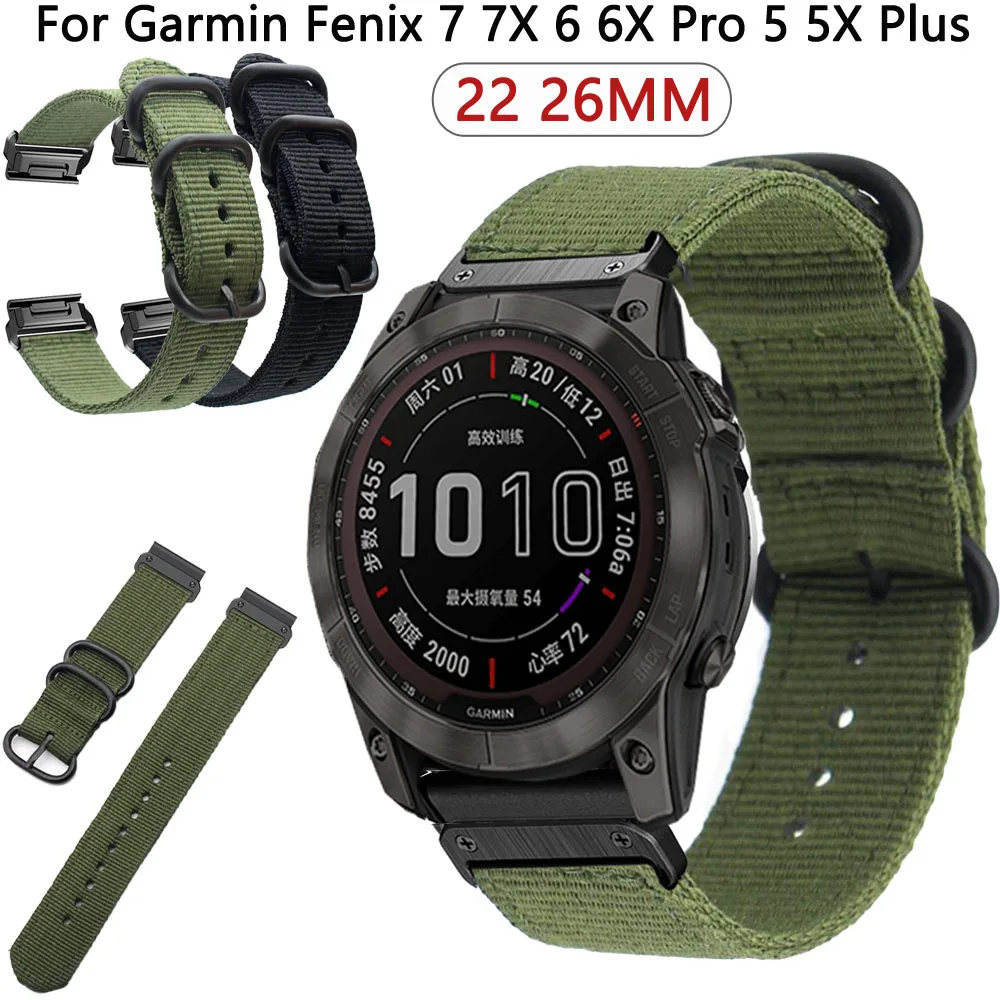 

Ремешок нейлоновый для наручных часов, быстросъемный сменный Браслет для Garmin Fenix 6X 6 Pro 5 5X Plus 7 7X, 22 26 мм