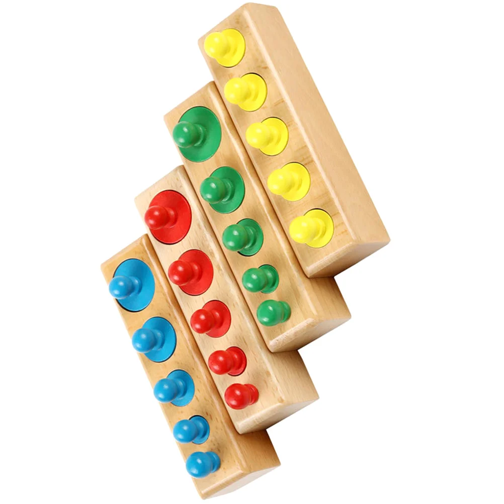 

Socket Cylindrical Toy Wooden Cylinders Toys Interactive Educational Montessori Blocks Color Cognition Shape Puzzle
