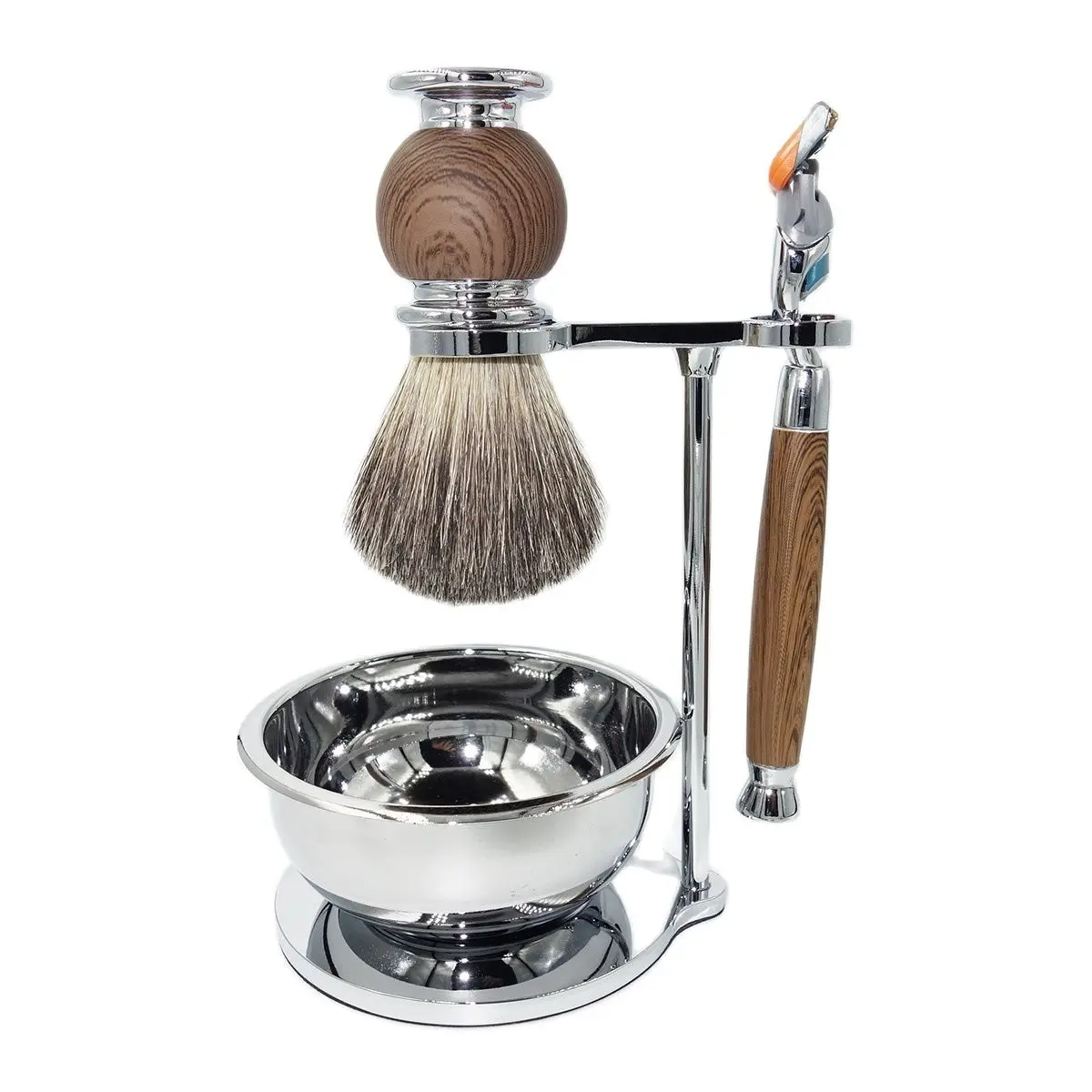 Set With Barber Style Knife 5-layer Razor Blad  And Soap Bowl For Father's Day Gift