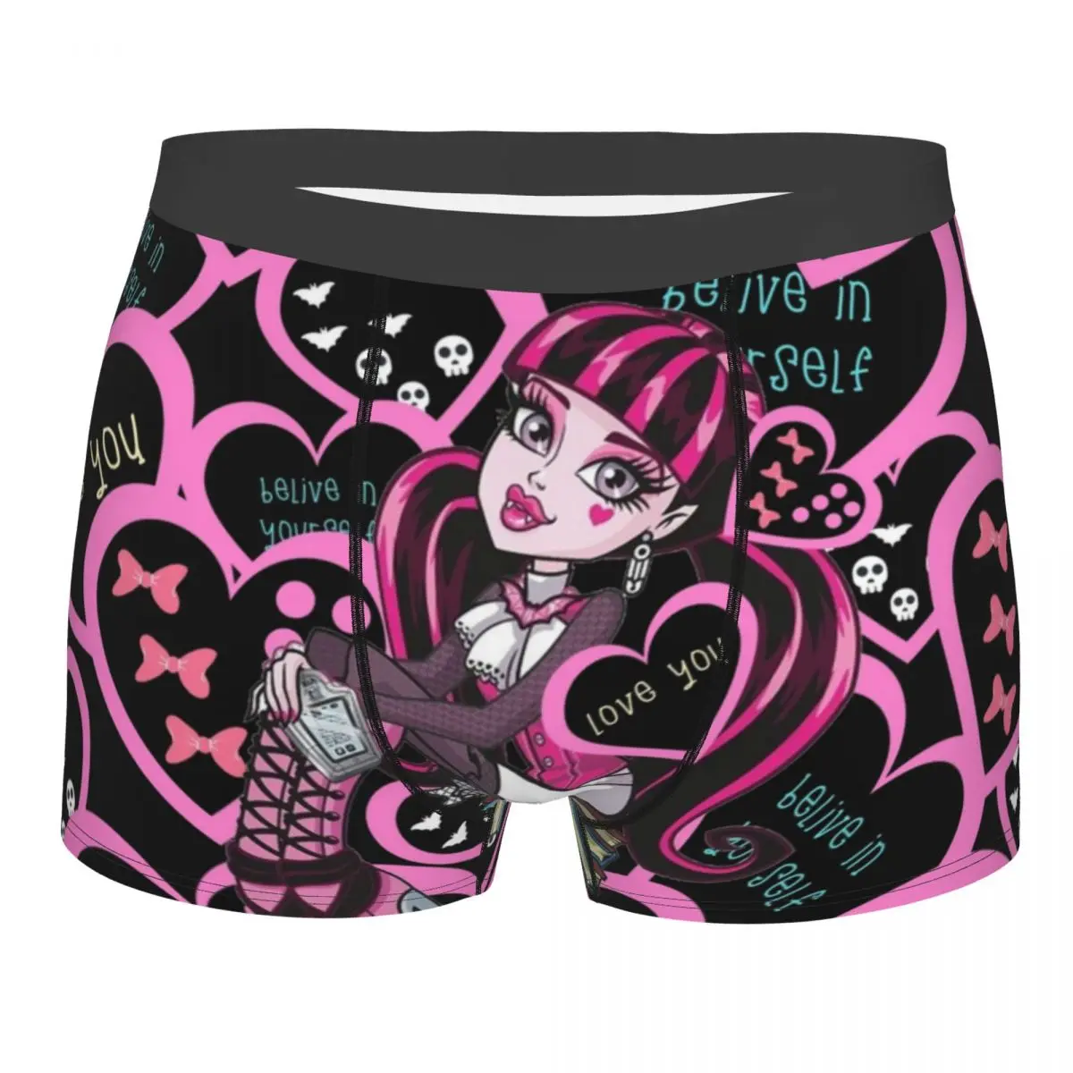 Draculaura Monster High Men's Underwear Boxer Shorts Panties Sexy Breathable Underpants for Male Plus Size