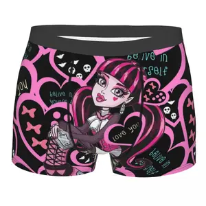 Draculaura Monster High Men's Underwear Boxer Shorts Panties Sexy Breathable Underpants for Male Plu