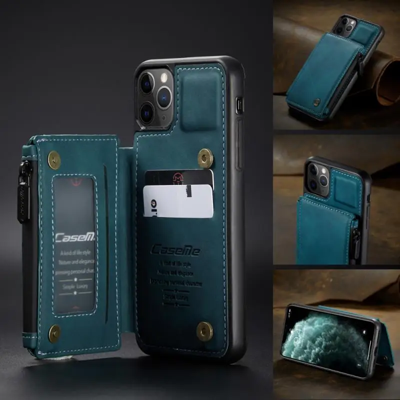 

Leather Wallet Card Holder Stand Flip Case For IPhone 13/13 Pro/13 Mini Back Cover Luxury Card Holder Pouch Cover Accessories