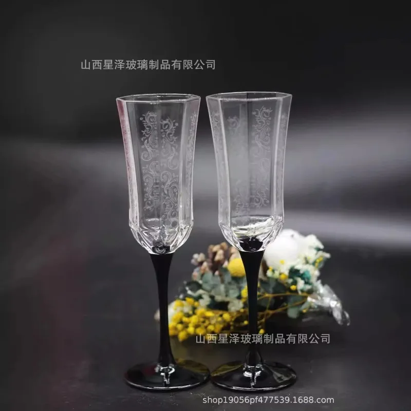 Стакан для французского черного шампанского старинный Высокий Черный лебедь