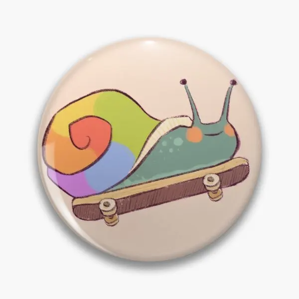 

Pride Snail On A Skateboard Customizable Soft Button Pin Metal Women Decor Funny Jewelry Hat Fashion Creative Cartoon Brooch