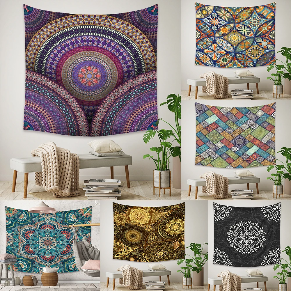 

Mandala Tapestry Bohemian Wall Decoration Hanging Curtains Home Decor Aesthetics Decorative Paintings Living Room Coulorful 3d