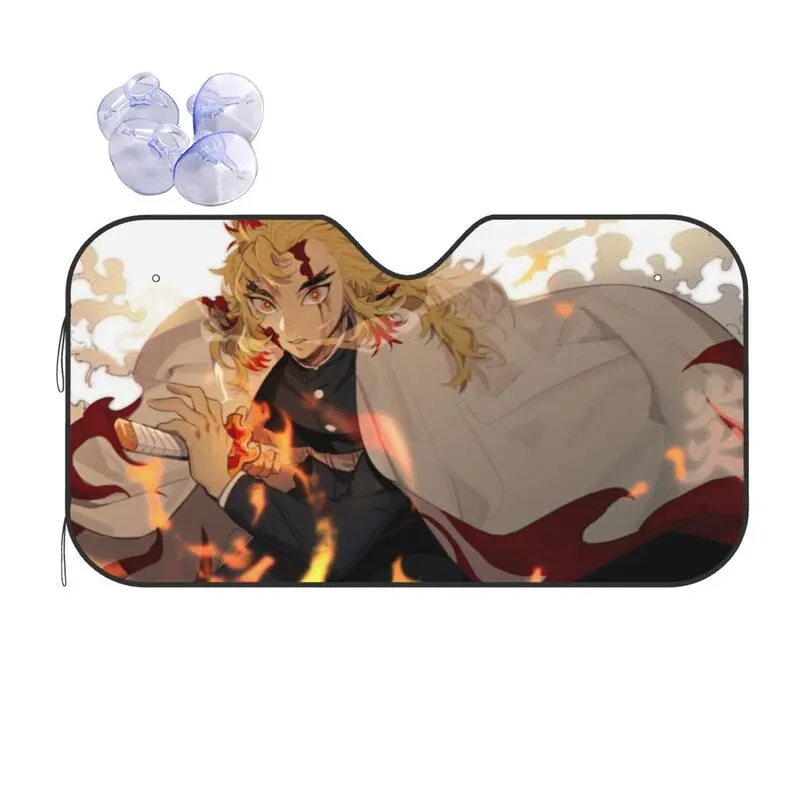 

Ghost Slayer Anime Car Sunshade Cartoon Animation Car Sunscreen UV Protection Auto Parts Decorative Sunshade